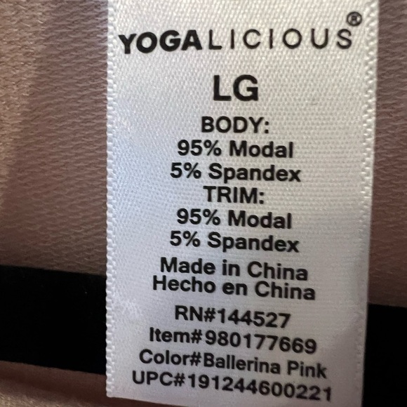 003. Yogalicious Relaxed Cross Neck Light Pink Sweatshirt Women's L - Picture 9 of 12